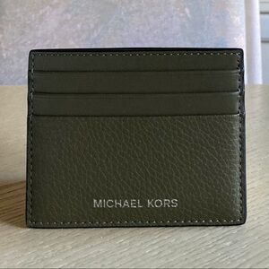 Michael Kors Cooper Olive Leather Card Holder Case